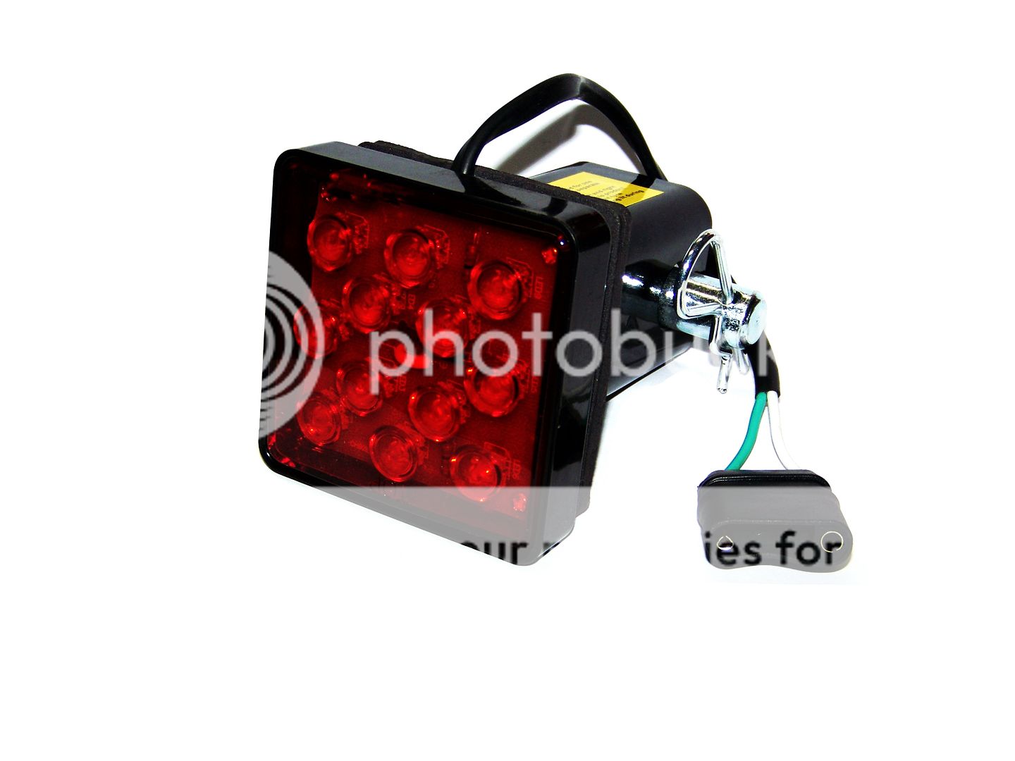 Trailer Hitch Receiver 12 Bright LED Lights Brake Cover with Hitch